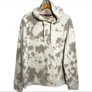 Alpine Design Mens tie dye cream cotton blend pop over drawstring hoodie Large